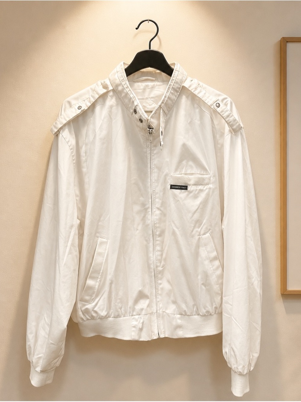 Members Only White Racer Windbreaker Jacket